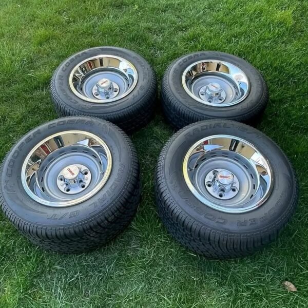 Staggered set of 73-87/91 C10 rally wheels.